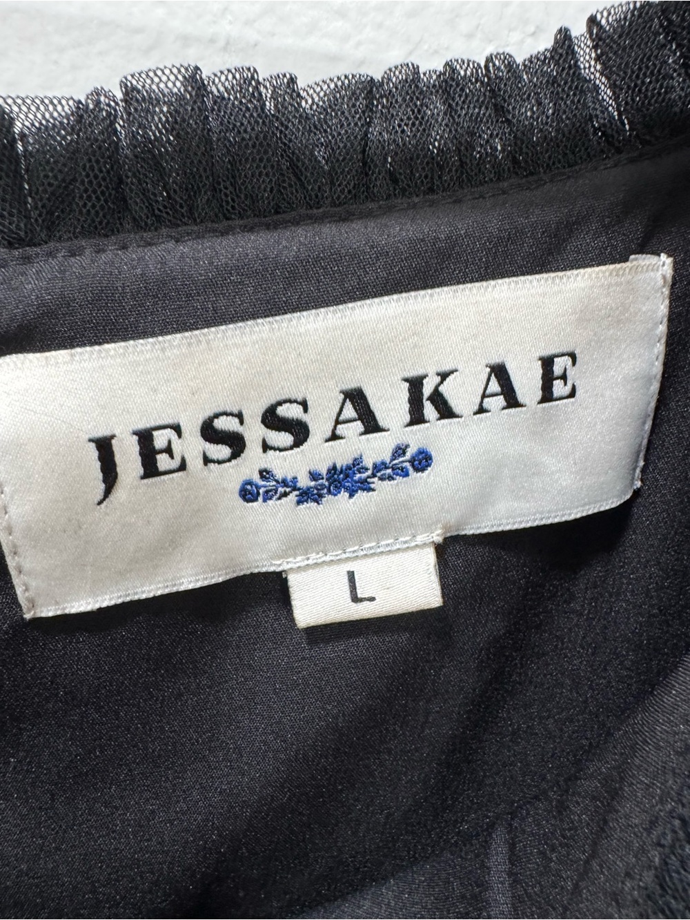 EUC JessaKae Midnight Monarch Dress Butterfly Black Blue Women's Large - Picture 9 of 16